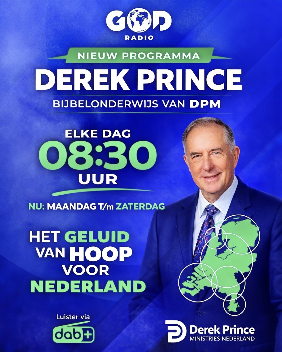 Promotiebeeld Derek Prince op GOD Radio: elke dag 8:30 uur, maandag tot en met zaterdag