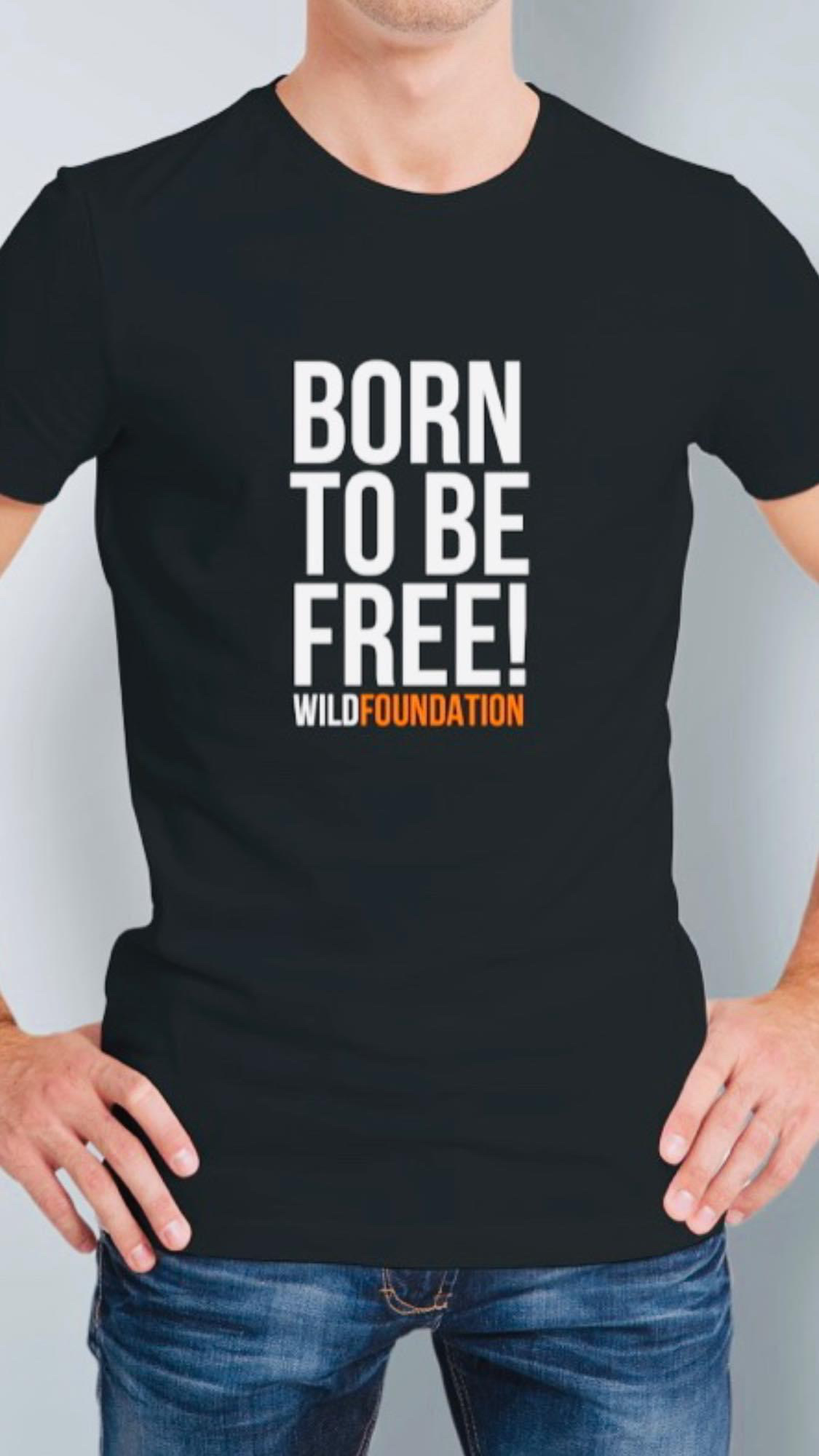 T-shirt met de tekst Born to be Free! van WILD Foundation